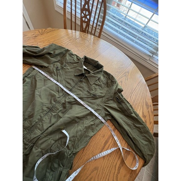 Olive Military Flight Suit Coveralls Medium-Long Measurements Photos Drop Seat - Picture 8 of 10